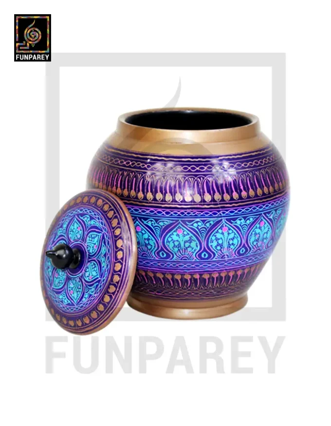 Wooden Cauldron Nakshi Candy Jar - Quba Neonic