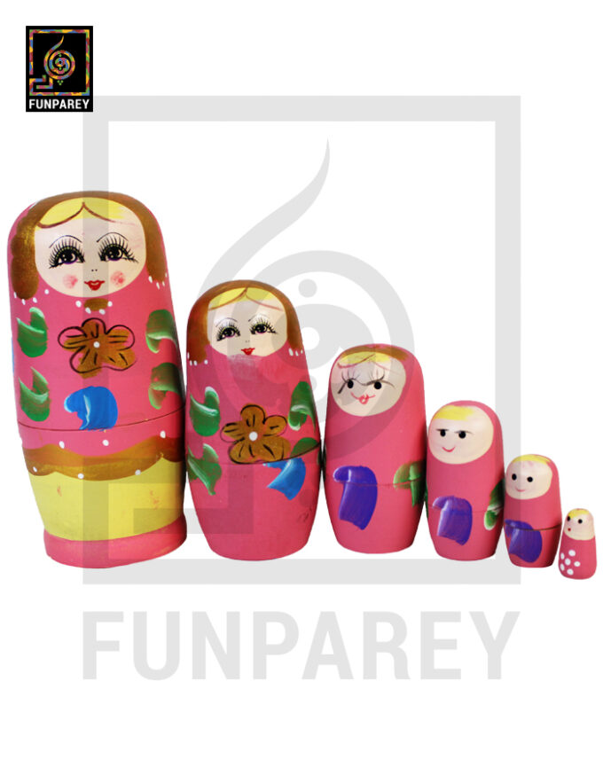 Matryoshka Russian Dolls Babushka Nesting Doll Set - Pink 6pcs