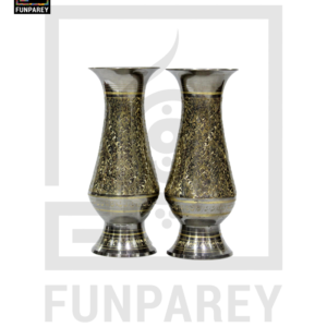 Handmade 7" Brass Vase Pair 'Aurum Deco'