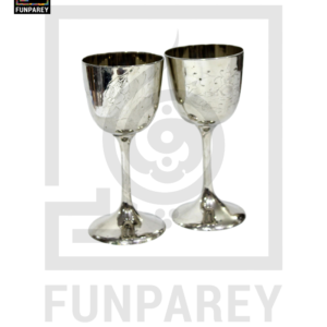 Handmade 6" Brass Chalices Pair "Chromium"