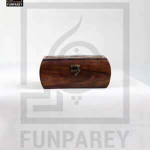 Hand Carved Wooden Jewelry Box 8/5 With Rounded Sides