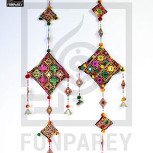 Handmade Antique Embroidered Cushion Door Chime Large Pair