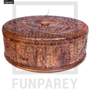Premium Wooden Dry Fruit Bowl 12 with Heavy Carving Design