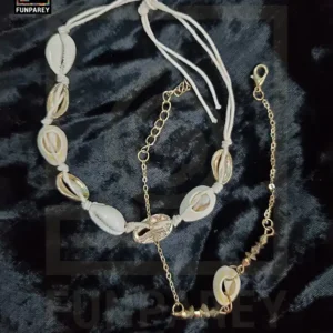 Cowrie Shells Adjustable Anklet And Bracelet