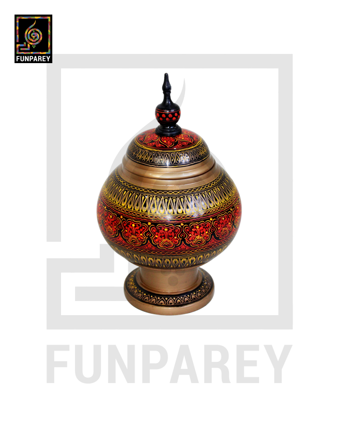 Candy Jar Gumbad – Nakshi Makrama Red and Yellow
