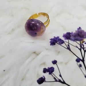 Faux Amethyst Resin Ring