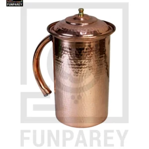 Galvanized Copper Jug With Hammered Design 10″