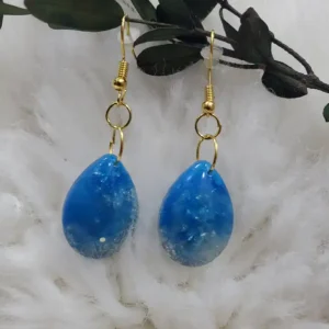Handcrafted Blue Resin Earrings