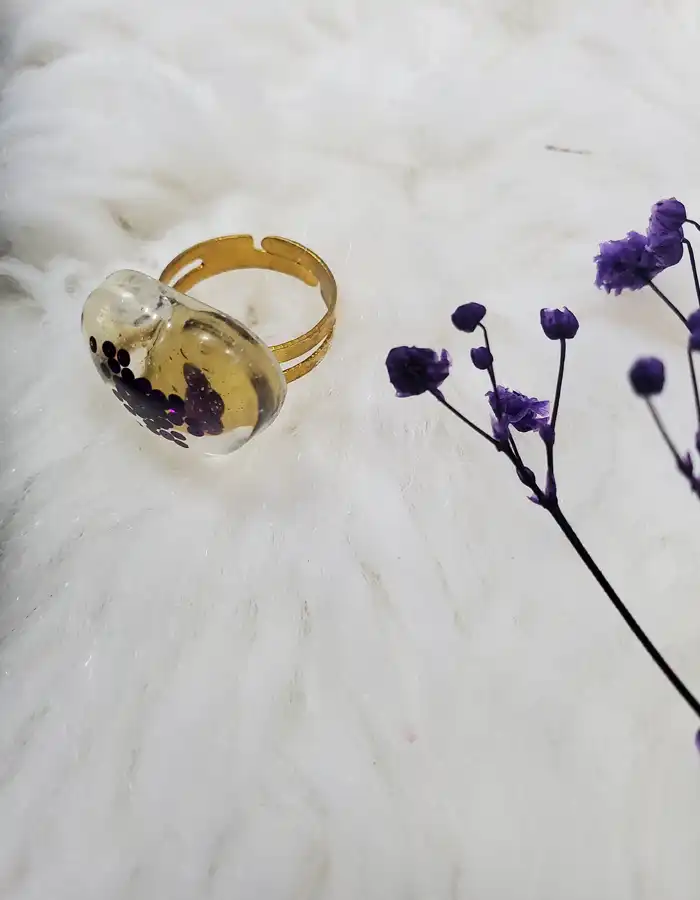Heart Shaped Adjustable Resin Ring