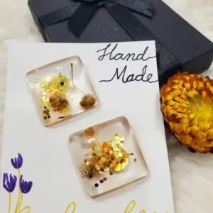 Lightweight Handmade Floral Resin Earrings