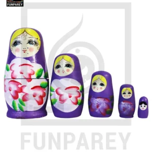 Matryoshka Russian Dolls Babushka Nesting Doll Set – Purple 5pcs