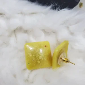 Resin Art Earrings Lemonade
