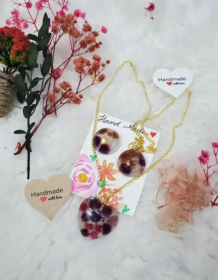 Resin Jewellery Set - Relum Pendant & Earrings