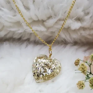 Resin Made Golden Tiny Heart Pendant