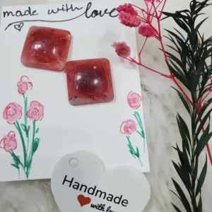 Sparkling Cherry Resin Earrings