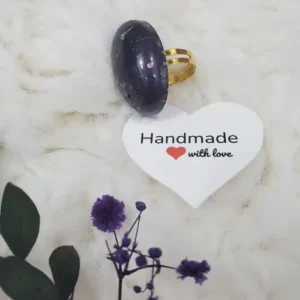 Ultra Violet Resin Ring With Silver Flakes Stacking